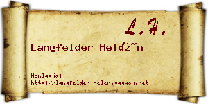 Langfelder Helén névjegykártya